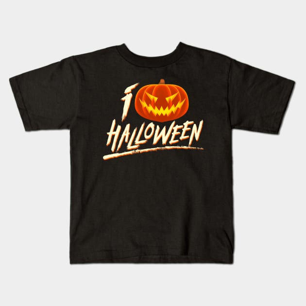 I Love Halloween Kids T-Shirt by tommartinart